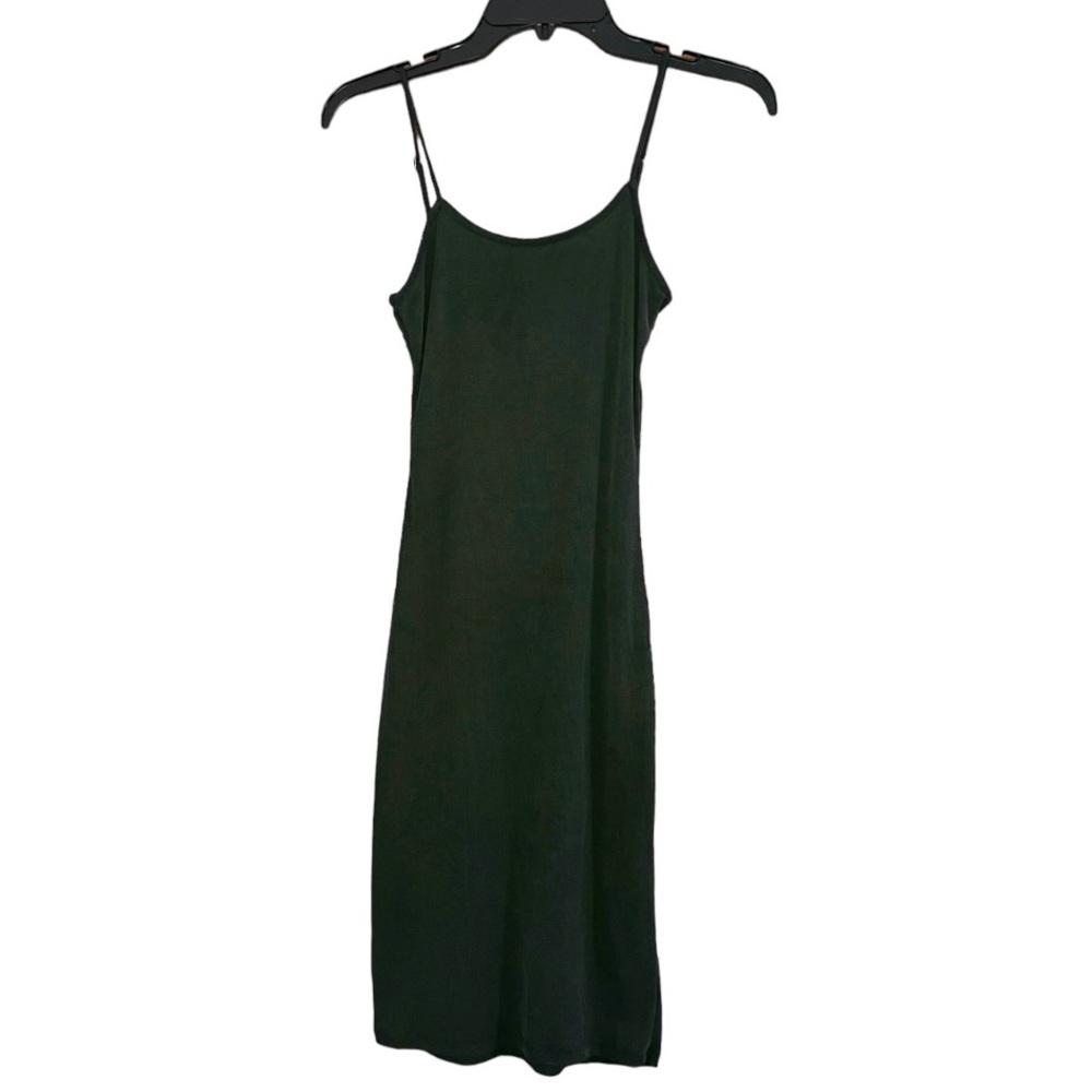 BP by Nordstrom Dark Gray Ribbed Dress with Spaghetti Straps Knee Length Size XS